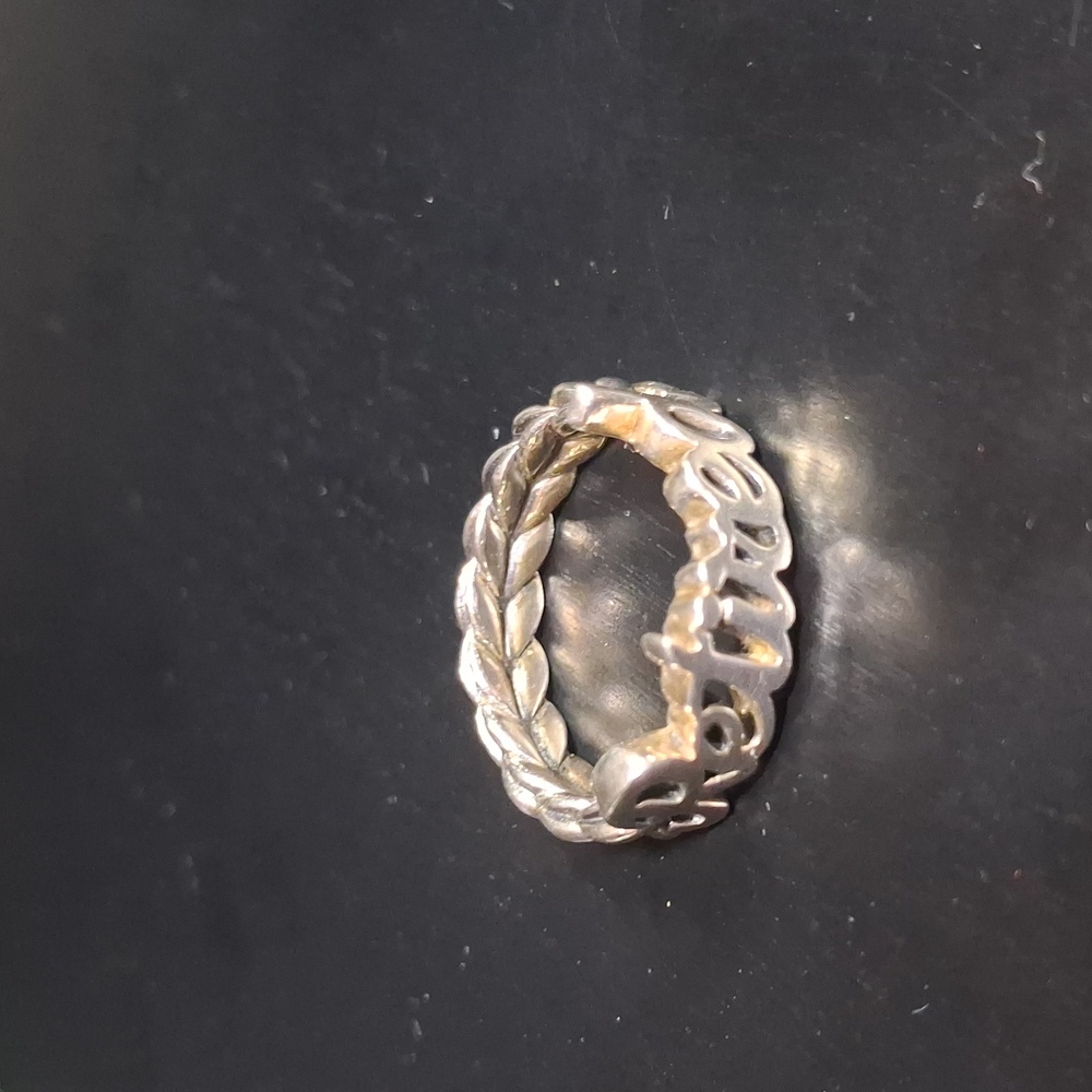 JAI Sterling Silver Retired Script Ring - Picture 12 of 14